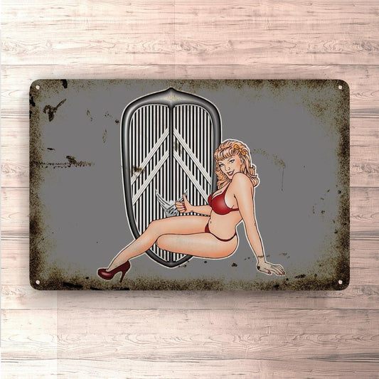 Citroen Pin-Up Vintage Skilte, Musemåtte, Dørmåtte-Skilte-Citroen-Garage Culture Shop- garage - man cave - merchandise