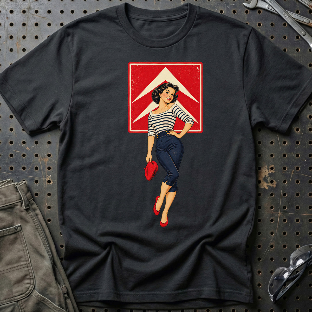 Citroen Retro Pinup T-Shirt – Sort
