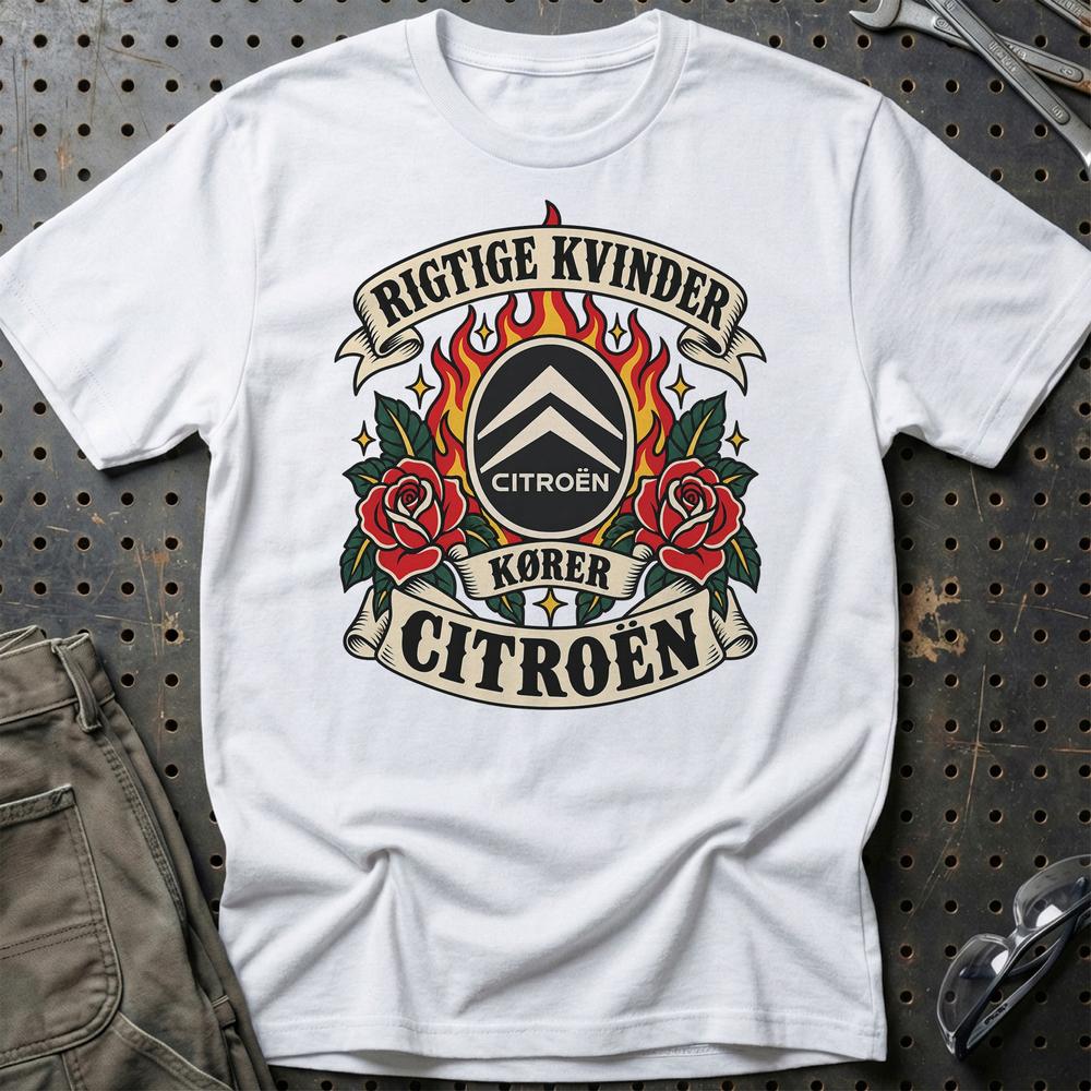 
Produktbillede af Citroën Rigtige Kvinder Kører – Roser og Flammer T-Shirt