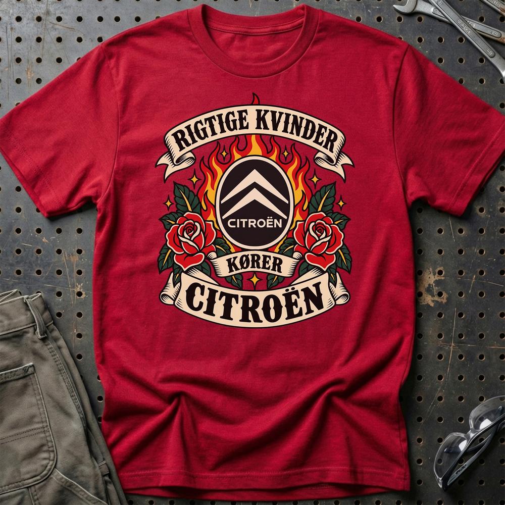 
Produktbillede af Citroën Rigtige Kvinder Kører – Roser og Flammer T-Shirt