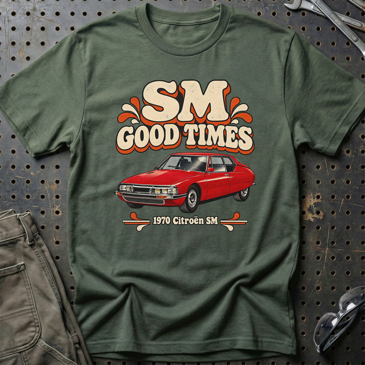 
Citroën SM 1970 – SM Good Times T-Shirt – Grøn Militær