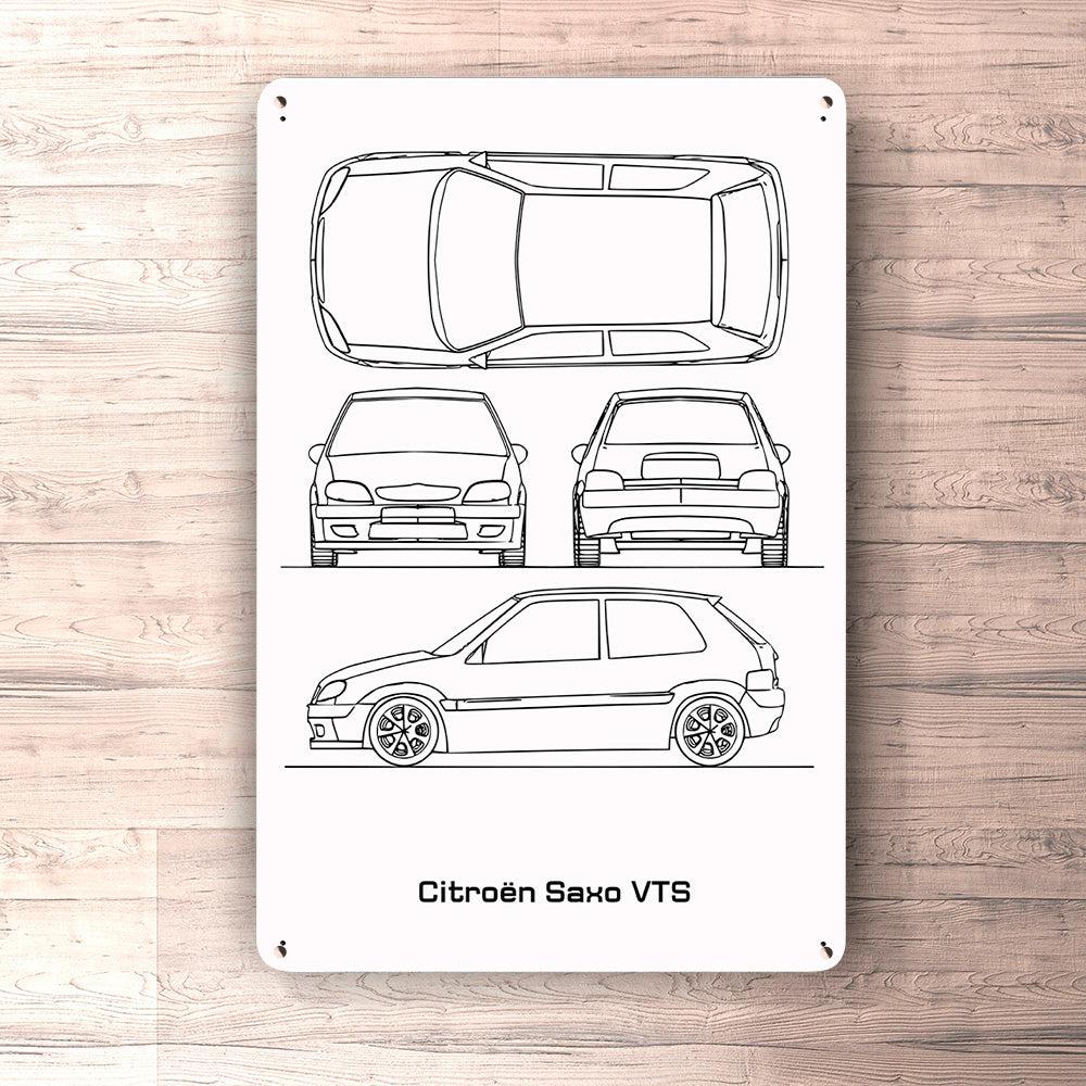 Citroen Saxo Vts Blueprint Skilte, Musemåtte, Dørmåtte-Blueprint-Citroen-Garage Culture Shop- garage - man cave - merchandise