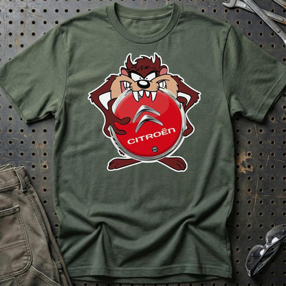 Citroen TAZ Unisex T-Shirt , Bomuld-Beklædning-Citroen-Grøn Militær-S-Garage Culture Shop- garage - man cave - merchandise