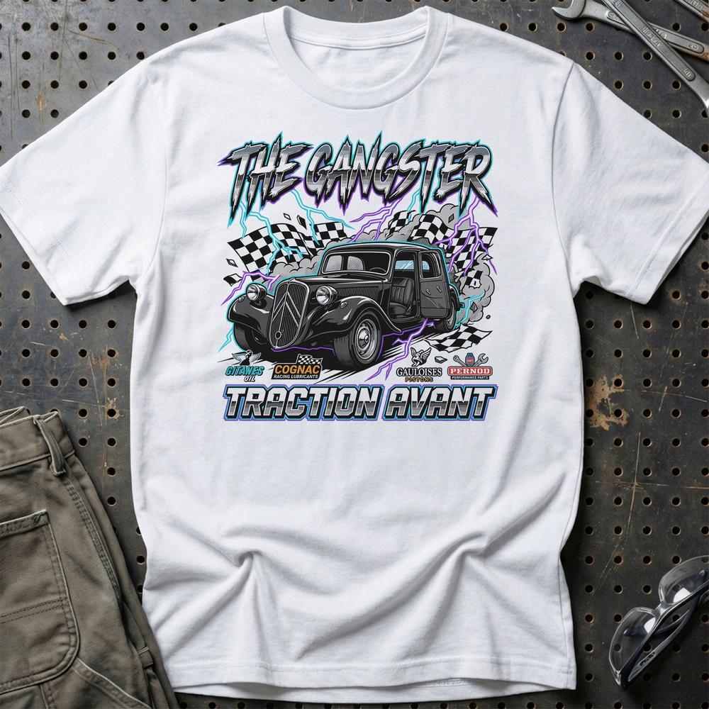 Citroën Traction Avant T-Shirt – The Gangster Edition - Unisex T-Shirt-Beklædning-Citroen-Hvid-S-Garage Culture Shop- garage - man cave - merchandise