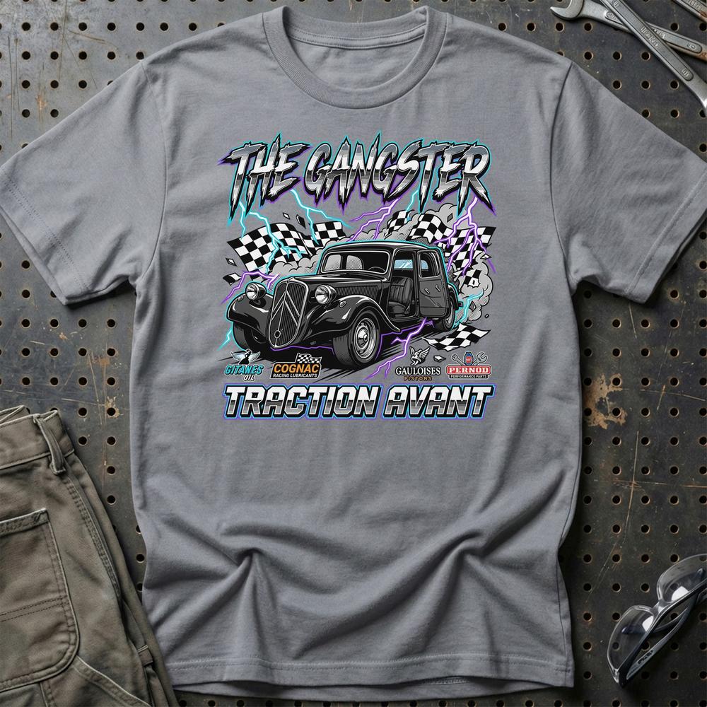 Citroën Traction Avant T-Shirt – The Gangster Edition - Unisex T-Shirt-Beklædning-Citroen-Grå Sport-S-Garage Culture Shop- garage - man cave - merchandise