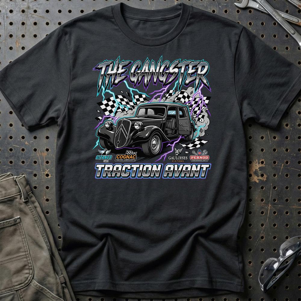 Citroën Traction Avant T-Shirt – The Gangster Edition - Unisex T-Shirt-Beklædning-Citroen-Sort-S-Garage Culture Shop- garage - man cave - merchandise