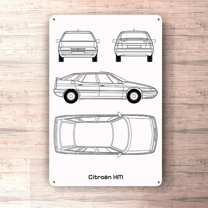 Citroen Xm Blueprint Skilte, Musemåtte, Dørmåtte , Plakat-Blueprint-Citroen-Garage Culture Shop- garage - man cave - merchandise