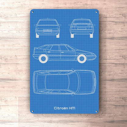 Citroen Xm Blueprint Skilte, Musemåtte, Dørmåtte , Plakat-Blueprint-Citroen-Garage Culture Shop- garage - man cave - merchandise