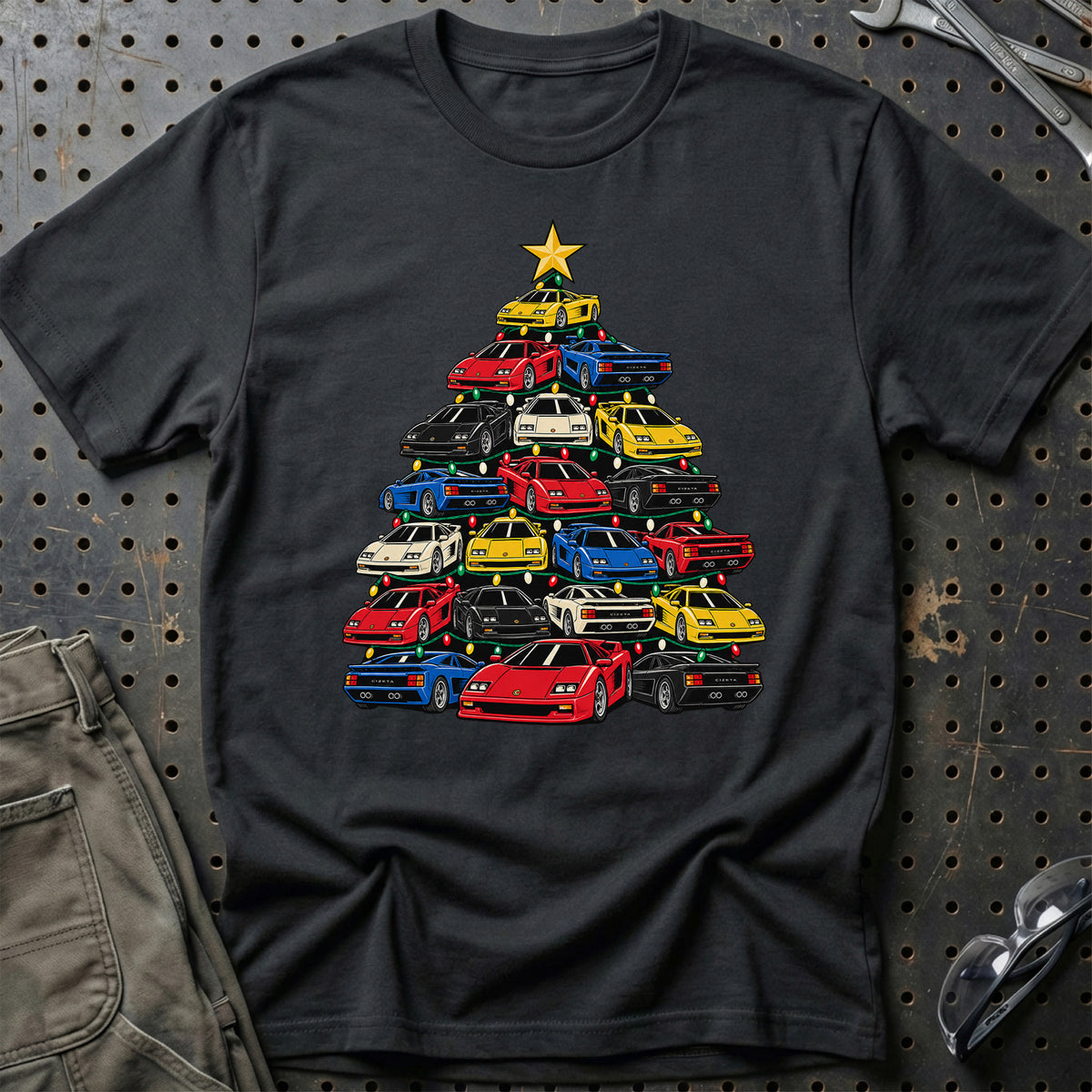 
Cizeta-Moroder Juletræ Christmas Tree Unisex T-Shirt – Sort – print foran