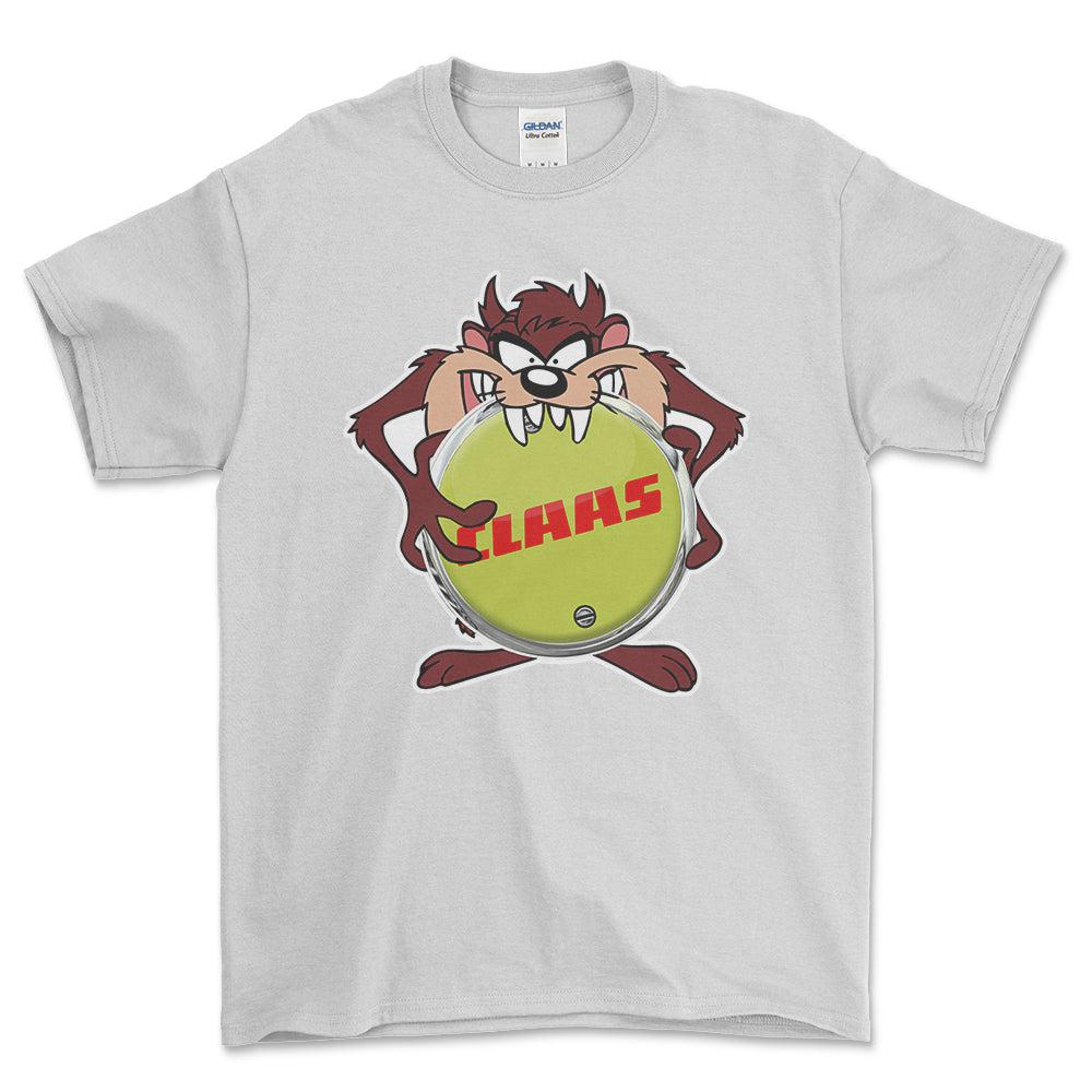 Claas TAZ Unisex T-Shirt , Bomuld-Beklædning-Claas-Hvid-S-Forside-Garage Culture Shop- garage - man cave - merchandise