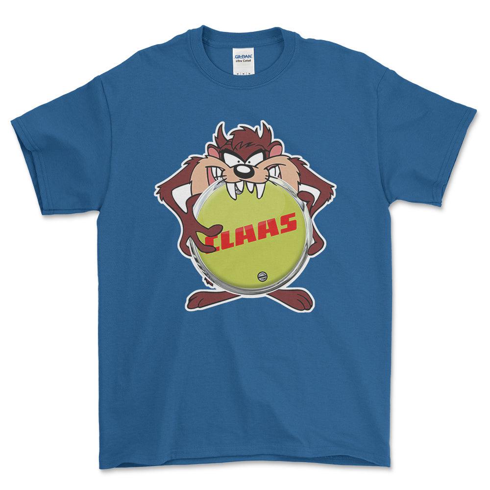 Claas TAZ Unisex T-Shirt , Bomuld-Beklædning-Claas-Blå Royal-S-Forside-Garage Culture Shop- garage - man cave - merchandise