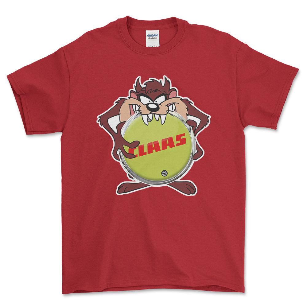 Claas TAZ Unisex T-Shirt , Bomuld-Beklædning-Claas-Rød-S-Forside-Garage Culture Shop- garage - man cave - merchandise