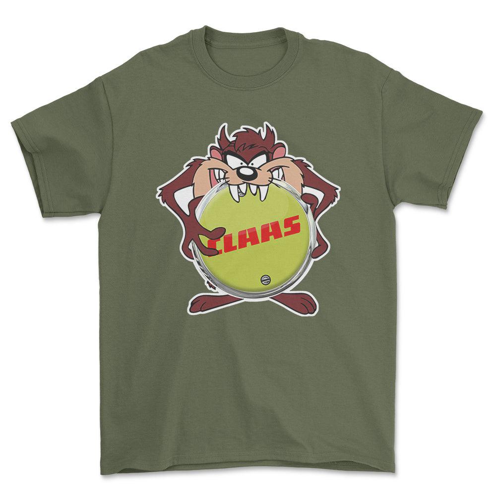 Claas TAZ Unisex T-Shirt , Bomuld-Beklædning-Claas-Grøn Militær-S-Forside-Garage Culture Shop- garage - man cave - merchandise