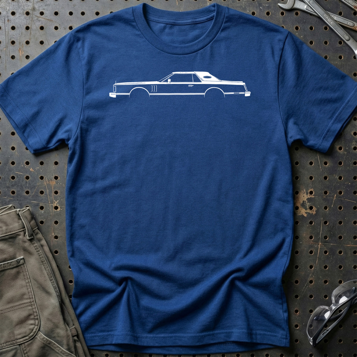 
Continental Mark V 1977-1979 Silhuet T-Shirt – Blå Royal