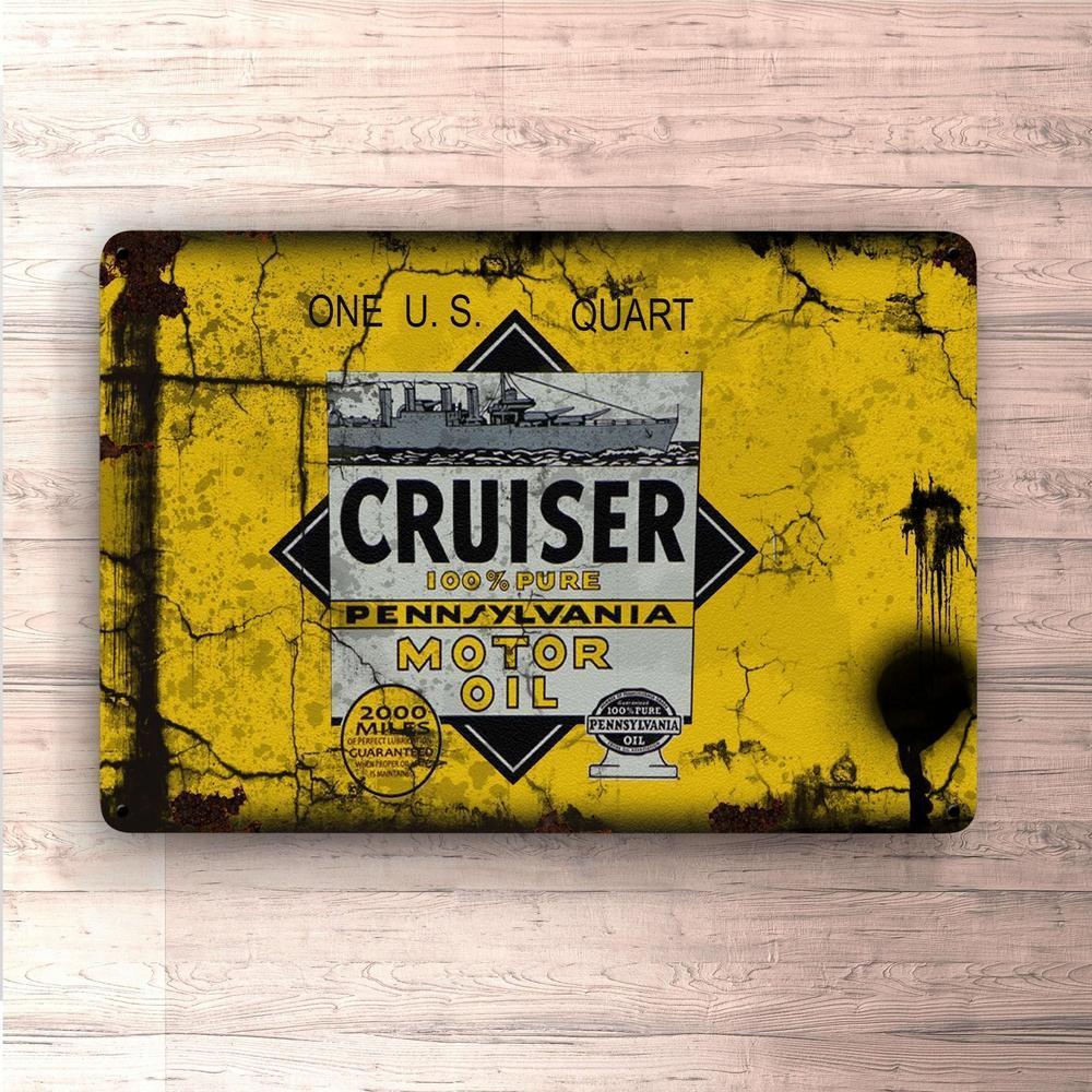 Cruiser Motorolie Skilte, Musemåtte, Dørmåtte , Plakat-Skilte-Motorolie-Garage Culture Shop- garage - man cave - merchandise