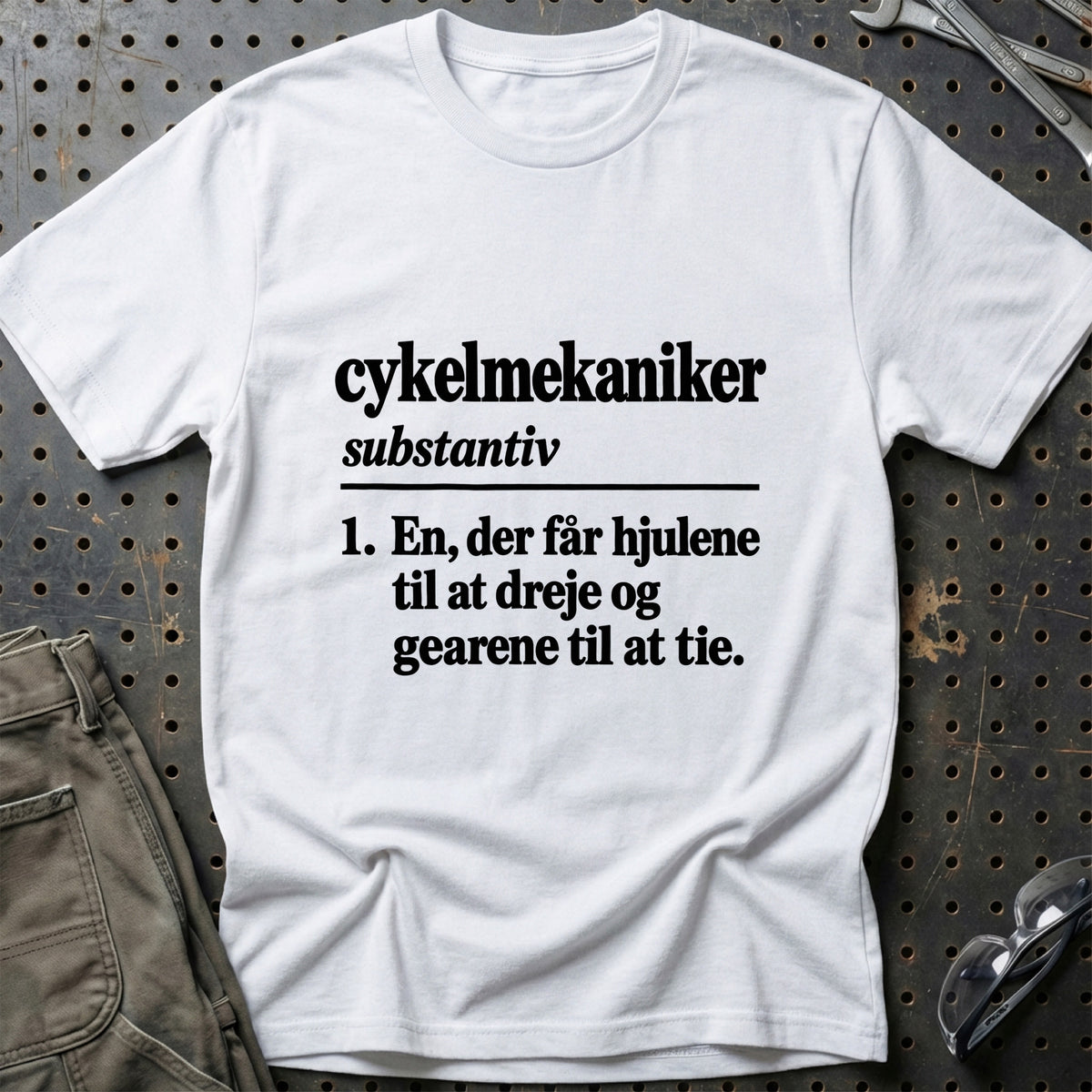 
Cykelmekaniker – Definition T-Shirt – Hvid