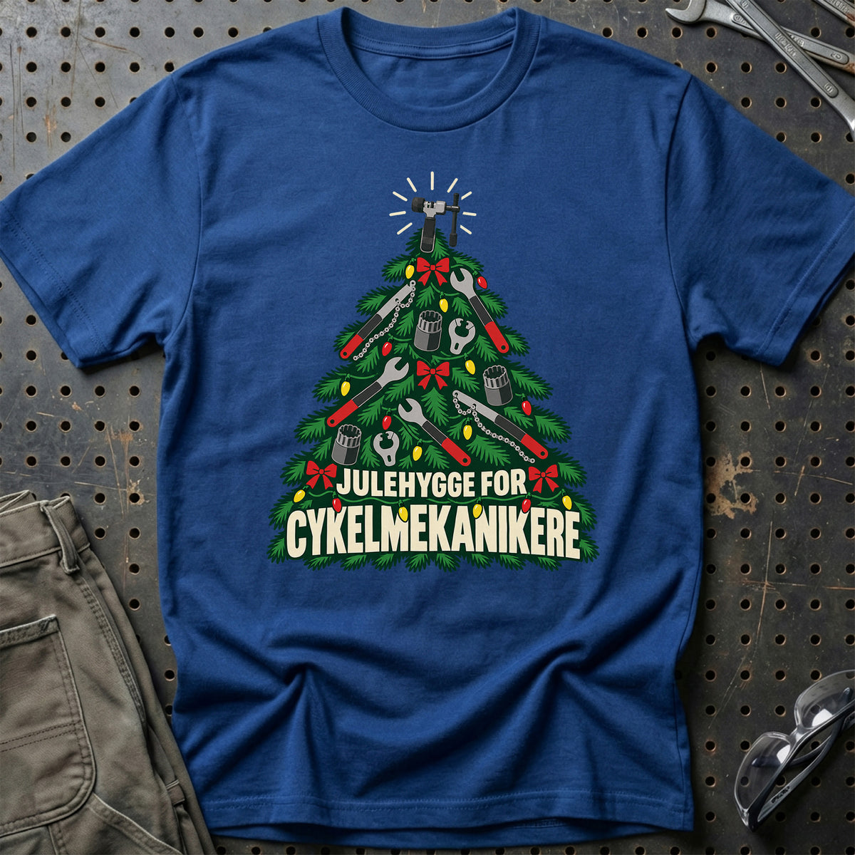 
Cykelmekaniker – Julehygge – Unisex T-Shirt – Blå Royal