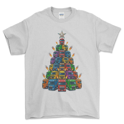 DAF Lastbil Juletræ Christmas Tree - Unisex T-Shirt-Beklædning-DAF-Hvid-S-Forside-Garage Culture Shop- garage - man cave - merchandise