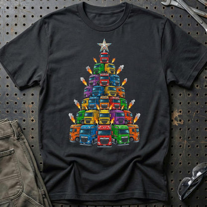 DAF Lastbil Juletræ Christmas Tree - Unisex T-Shirt-Beklædning-DAF-Sort-S-Garage Culture Shop- garage - man cave - merchandise