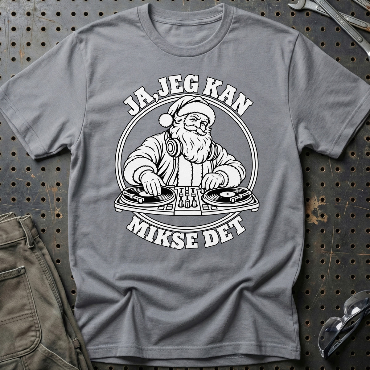 
DJ – Santa Kan Det – Jul T-Shirt – Grå Sport