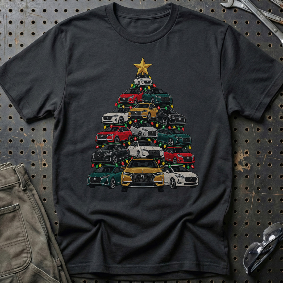 DS Automobiles Juletræ T-Shirt-Beklædning-DS Automobiles-Sort-S-Garage Culture Shop- garage - man cave - merchandise