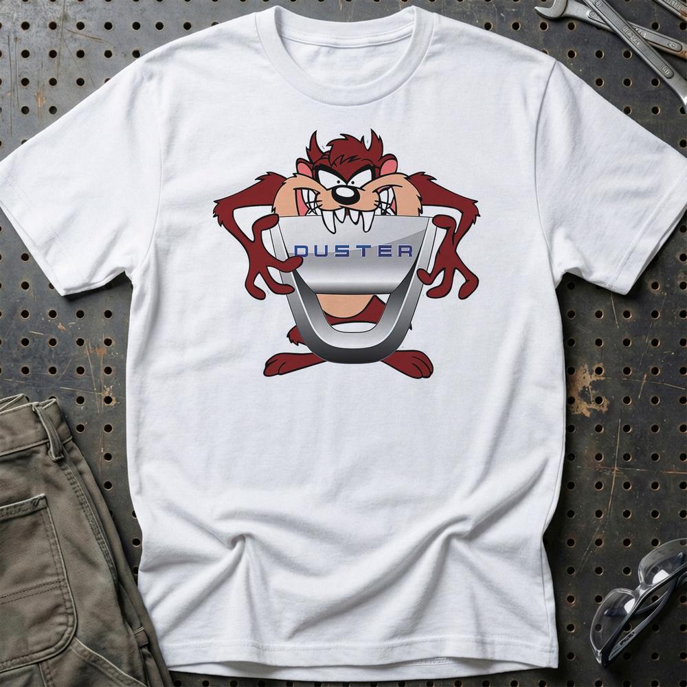 Dacia Duster TAZ Unisex T-Shirt , Bomuld-Beklædning-Dacia-Hvid-S-Garage Culture Shop- garage - man cave - merchandise