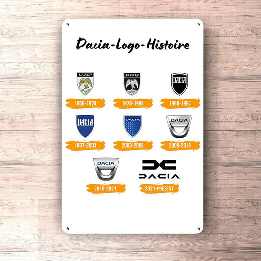Dacia Logo Histoire Skilte, Musemåtte, Dørmåtte-Skilte-Dacia-Garage Culture Shop- garage - man cave - merchandise