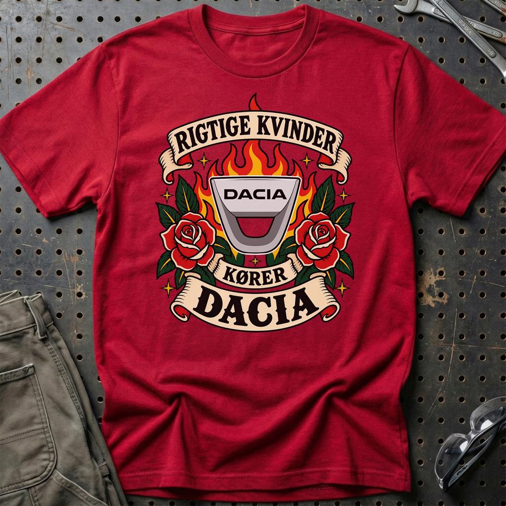 
Produktbillede af Dacia Rigtige Kvinder Kører – Roser og Flammer T-Shirt