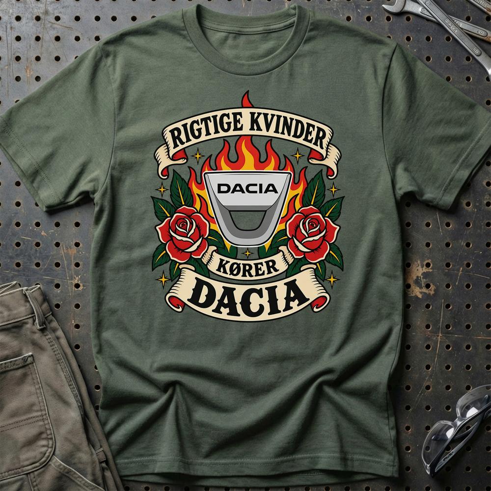 
Produktbillede af Dacia Rigtige Kvinder Kører – Roser og Flammer T-Shirt