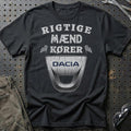 Dacia Rigtige Mænd Kører T-Shirt-Beklædning-Dacia-Sort-S-Garage Culture Shop- garage - man cave - merchandise