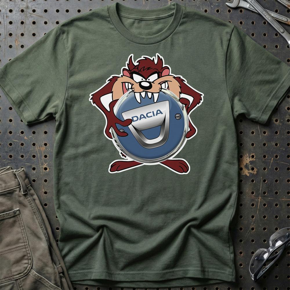 Dacia TAZ T-Shirt-Beklædning-Dacia-Grøn Militær-S-Garage Culture Shop- garage - man cave - merchandise