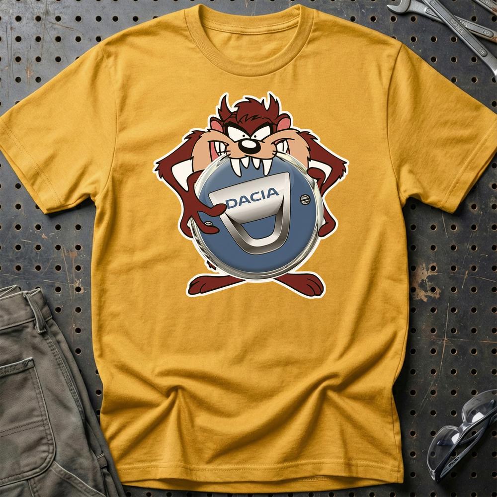 Dacia TAZ T-Shirt-Beklædning-Dacia-Guld-S-Garage Culture Shop- garage - man cave - merchandise