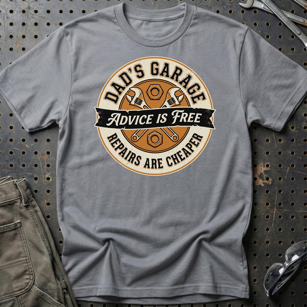 Dad's Garage Advice Is Free T-Shirt-Beklædning-Garage Culture-Grå Sport-S-Garage Culture Shop- garage - man cave - merchandise