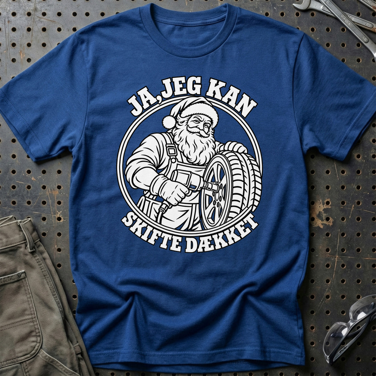 
Dækmontør – Santa Kan Det – Jul T-Shirt – Blå Royal