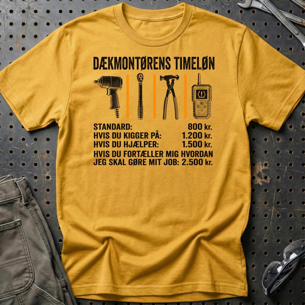 
Produktbillede af Dækmontørens Timeløn T-Shirt
