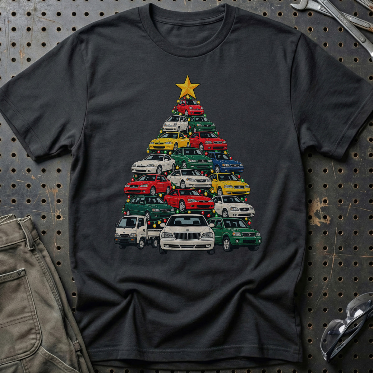 Daewoo Juletræ T-Shirt-Beklædning-Daewoo-Sort-S-Garage Culture Shop- garage - man cave - merchandise