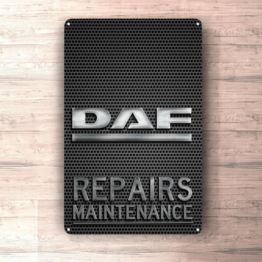 Daf Repairs Maintenance Skilte, Musemåtte, Dørmåtte , Plakat-Skilte-DAF-Garage Culture Shop- garage - man cave - merchandise