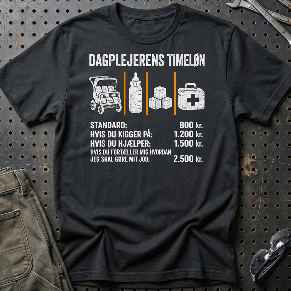 
Produktbillede af Dagplejerens Timeløn T-Shirt