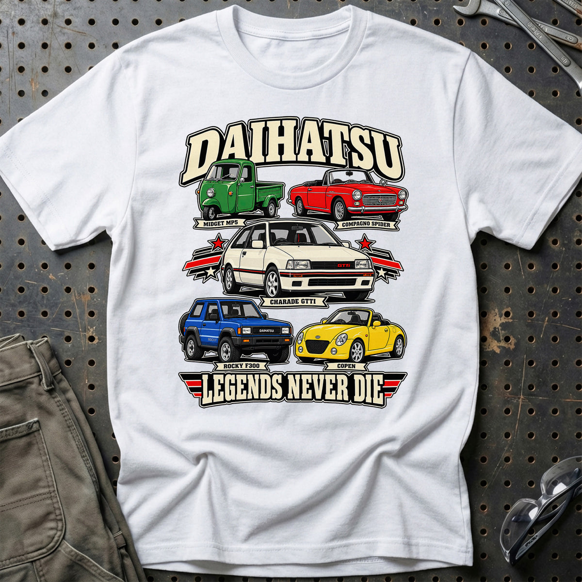 
Produktbillede af Daihatsu Legends Never Die T-Shirt