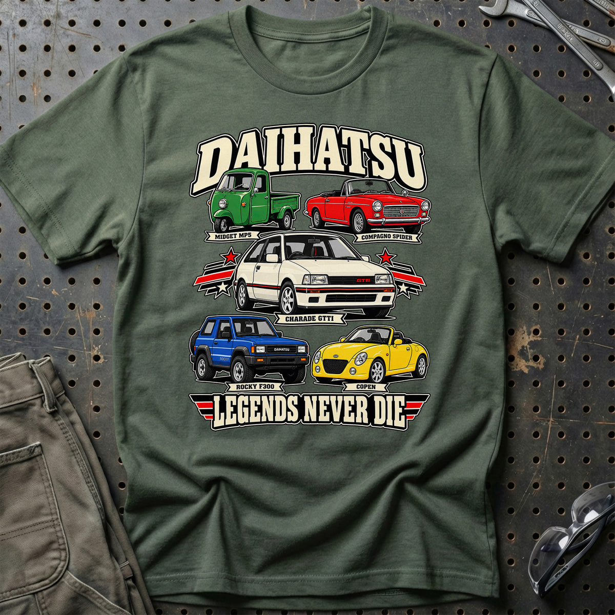 
Produktbillede af Daihatsu Legends Never Die T-Shirt