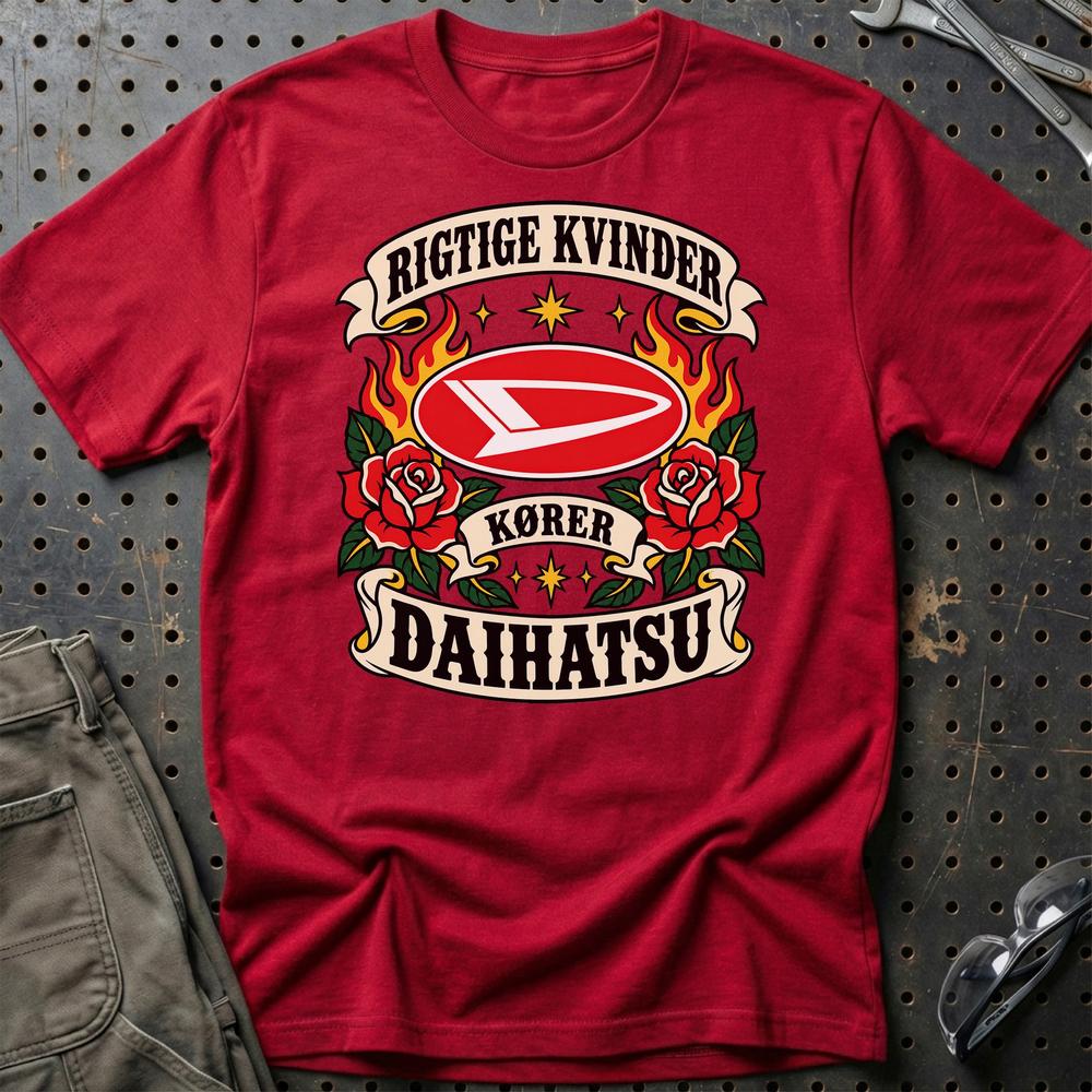 
Produktbillede af Daihatsu Rigtige Kvinder Kører – Roser og Flammer T-Shirt