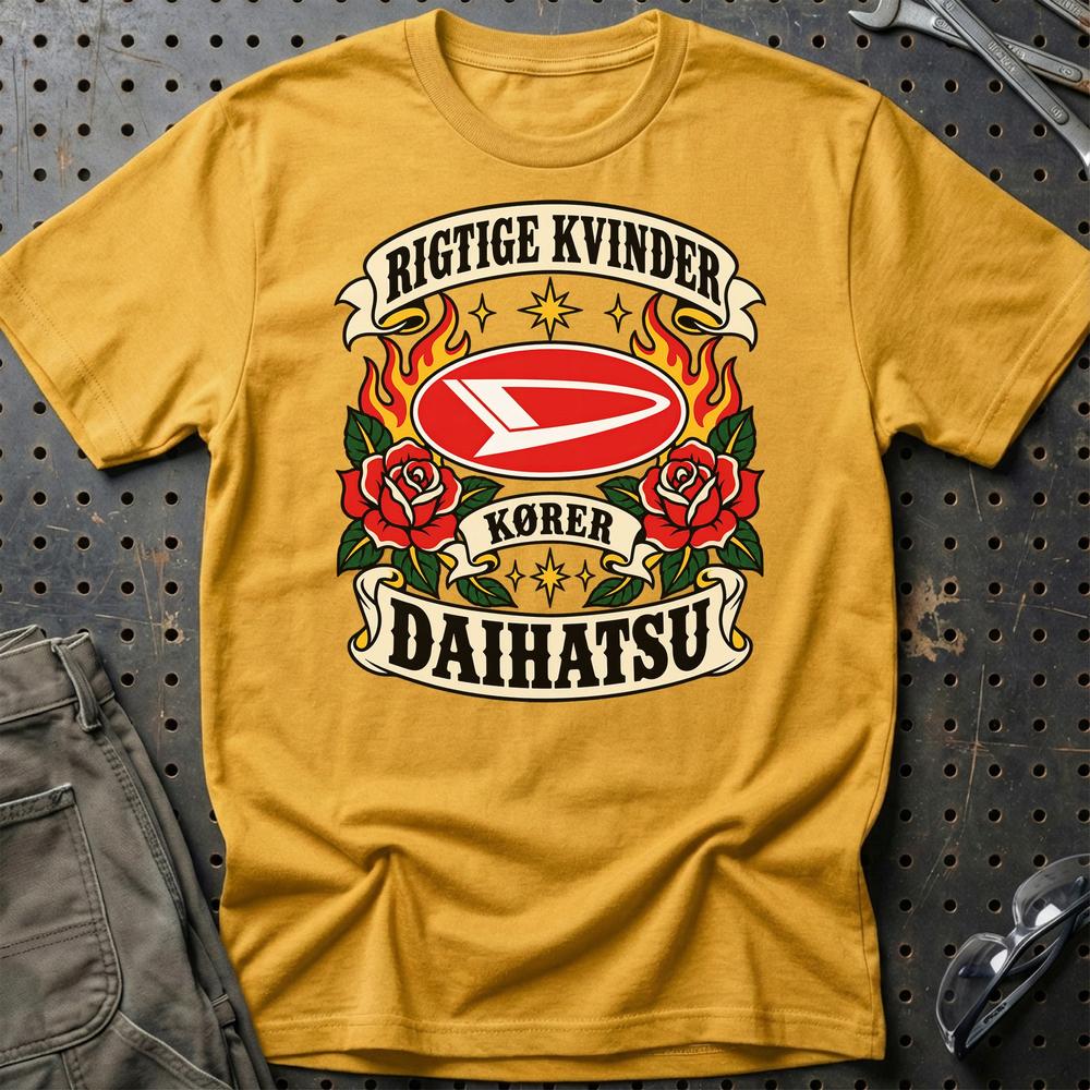 
Produktbillede af Daihatsu Rigtige Kvinder Kører – Roser og Flammer T-Shirt