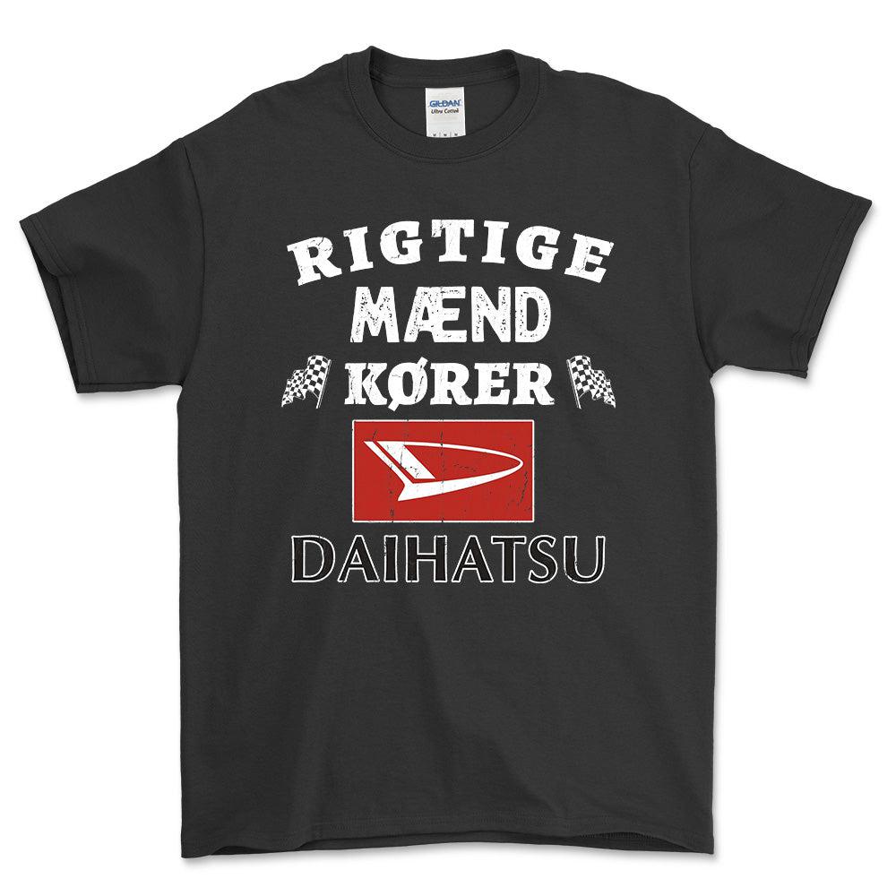 Daihatsu Rigtige Mænd Kører - Unisex T-Shirt , Bomuld-Beklædning-Daihatsu-Sort-S-Forside-Garage Culture Shop- garage - man cave - merchandise