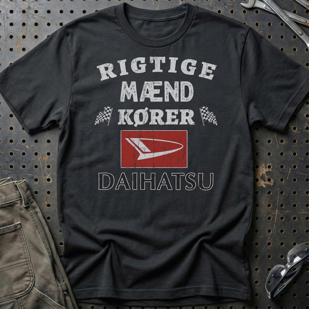 Daihatsu Rigtige Mænd Kører - Unisex T-Shirt , Bomuld-Beklædning-Daihatsu-Sort-S-Garage Culture Shop- garage - man cave - merchandise