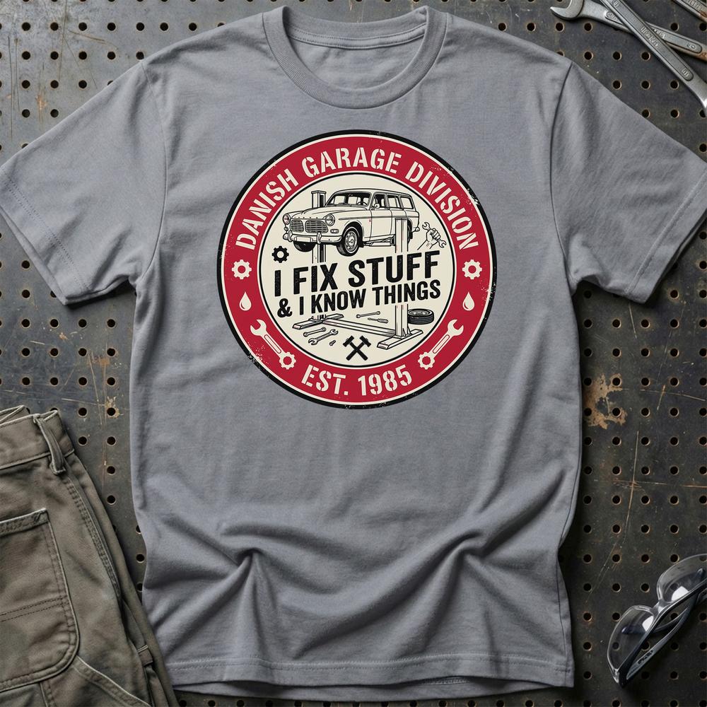 Danish Garage Division T-Shirt-Beklædning-Garage Culture-Grå Sport-S-Garage Culture Shop- garage - man cave - merchandise
