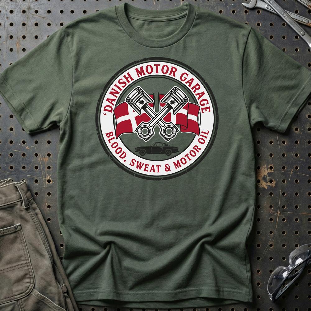 
Produktbillede af Danish Motor Garage Blood, Sweat & Motor Oil T-Shirt
