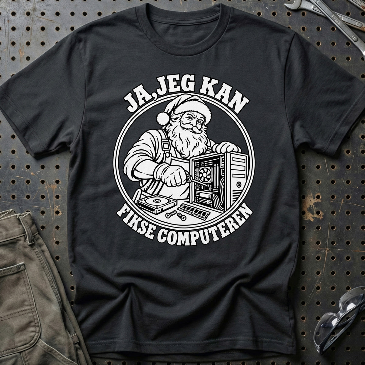 
Datatekniker – Santa Kan Det – Jul T-Shirt – Sort