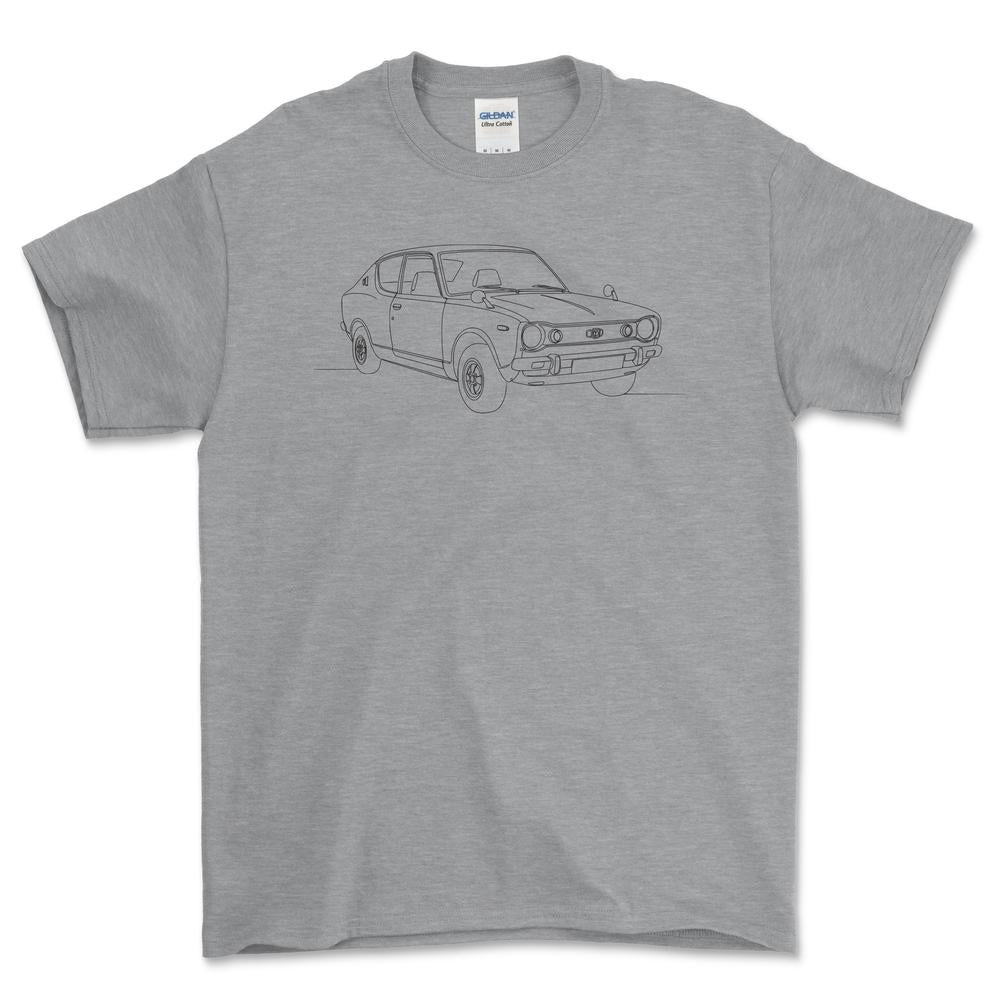 Datsun 100A - One Line Style Unisex T-Shirt-Beklædning-Datsun-Grå Sport-S-Forside-Garage Culture Shop- garage - man cave - merchandise
