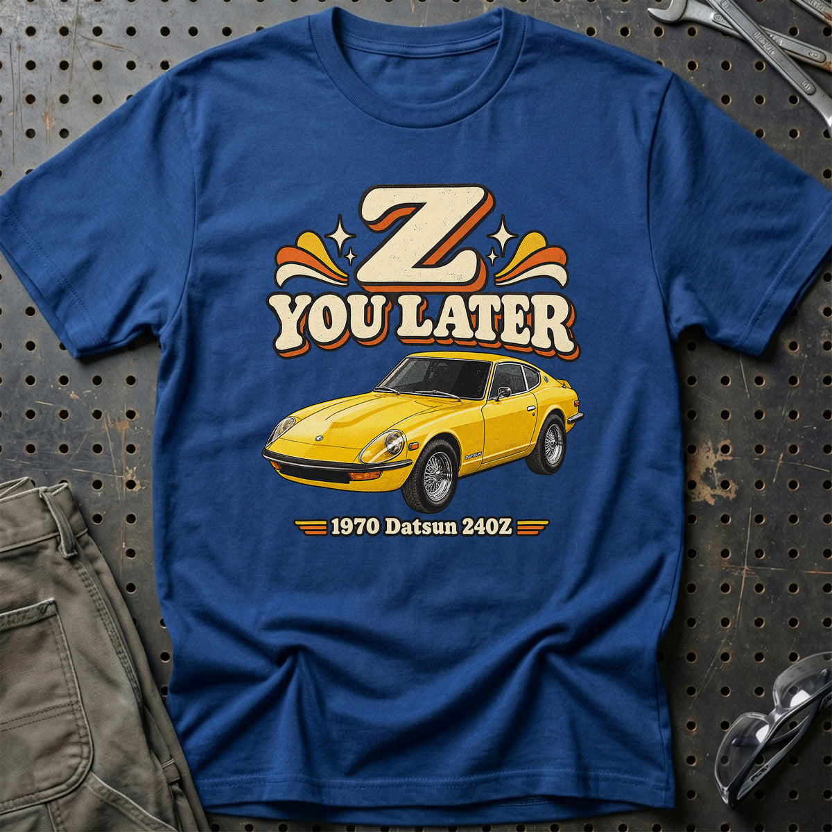 
Datsun 240Z 1970 – Z You Later T-Shirt – Blå Royal