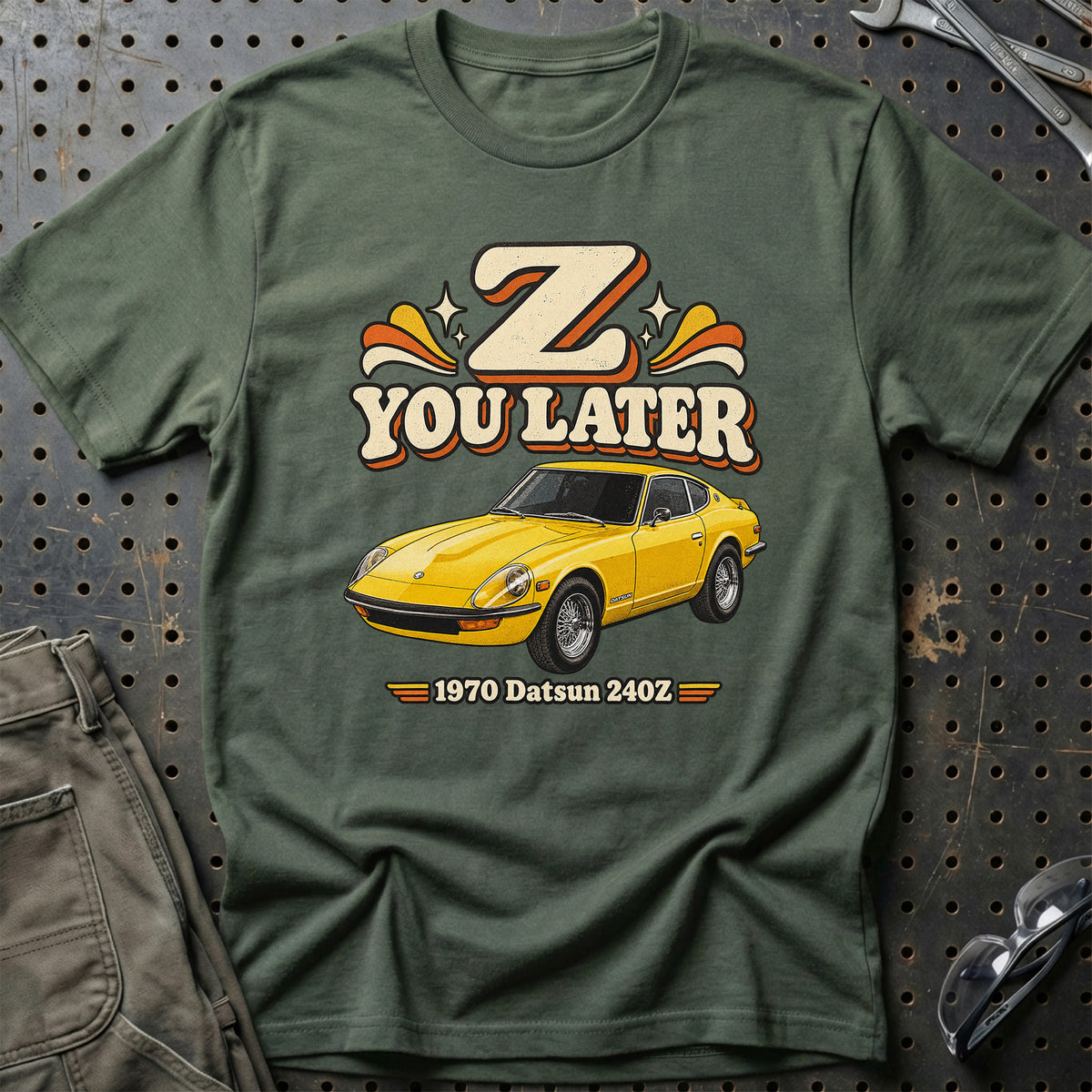 
Datsun 240Z 1970 – Z You Later T-Shirt – Grøn Militær